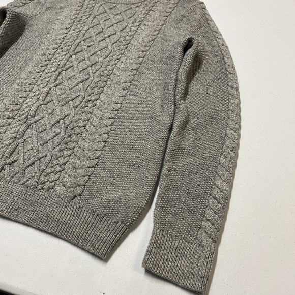 Gap Sweater Mens XLT Gray Cable Knit Oversized Crew Neck Pullover Preppy Casual - Picture 5 of 10